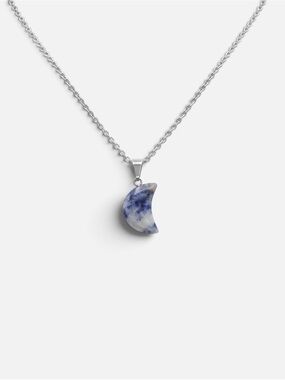 BLUE DOT JASPER MOON NECKLACE